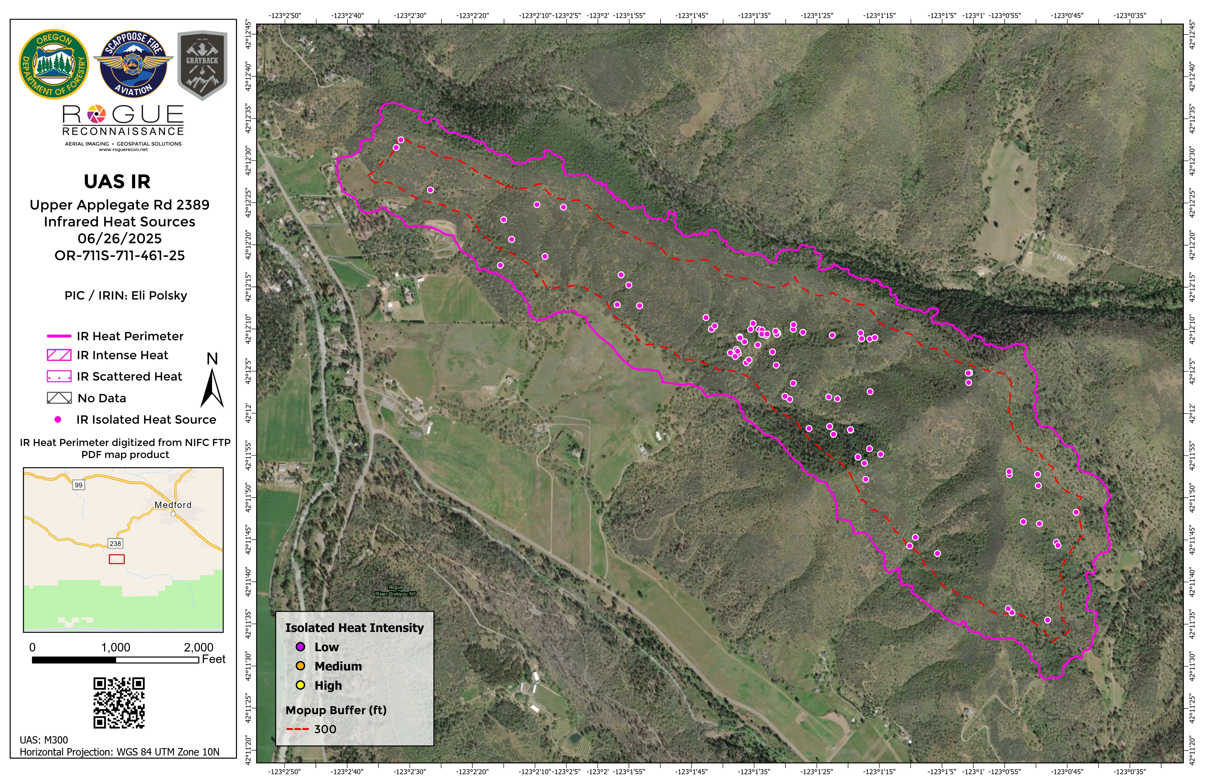 Upper Applegate Road UAS IR orthomap, June 2025.