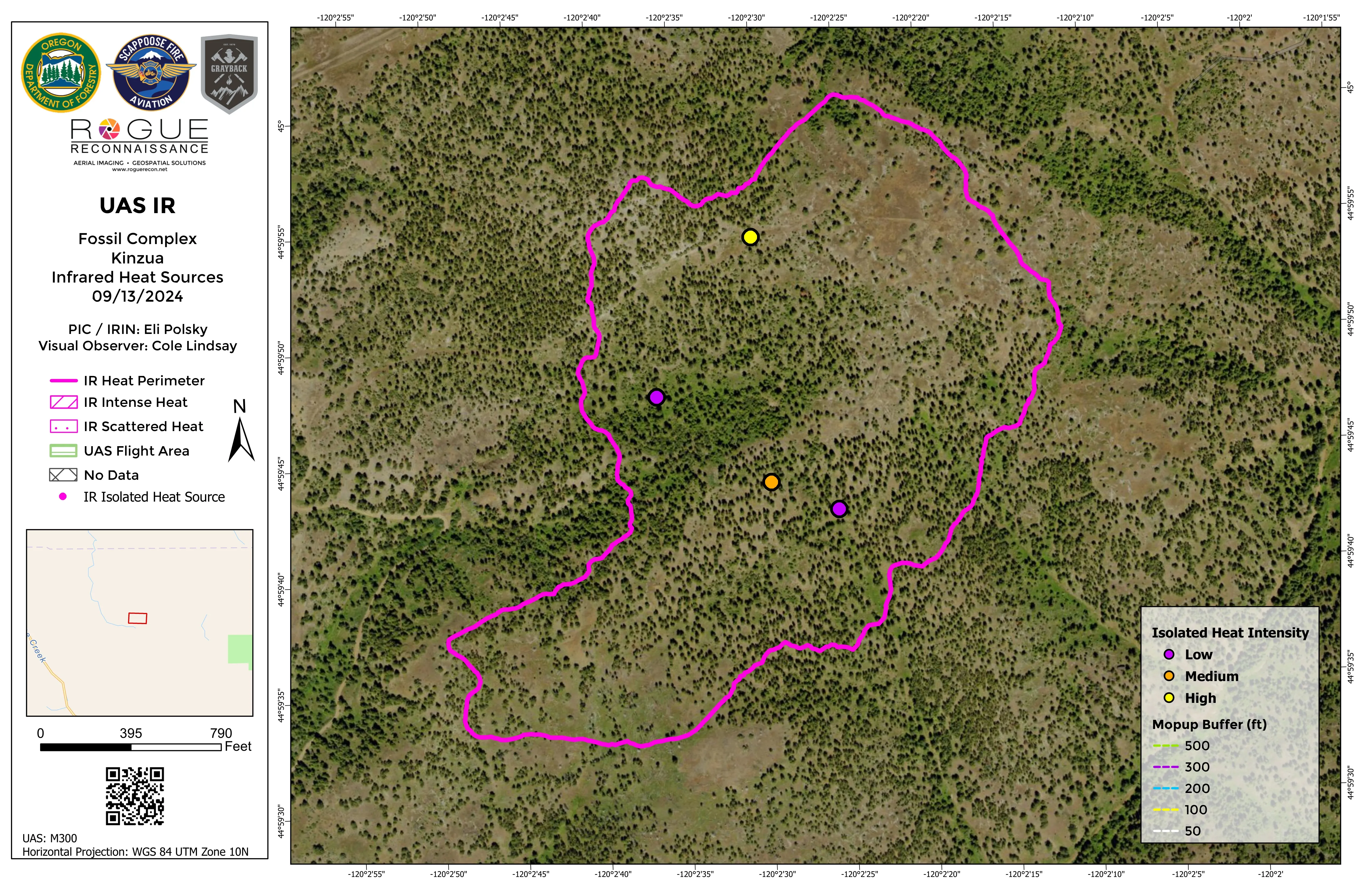 Kinzua heat intensity orthomap, September 2024.