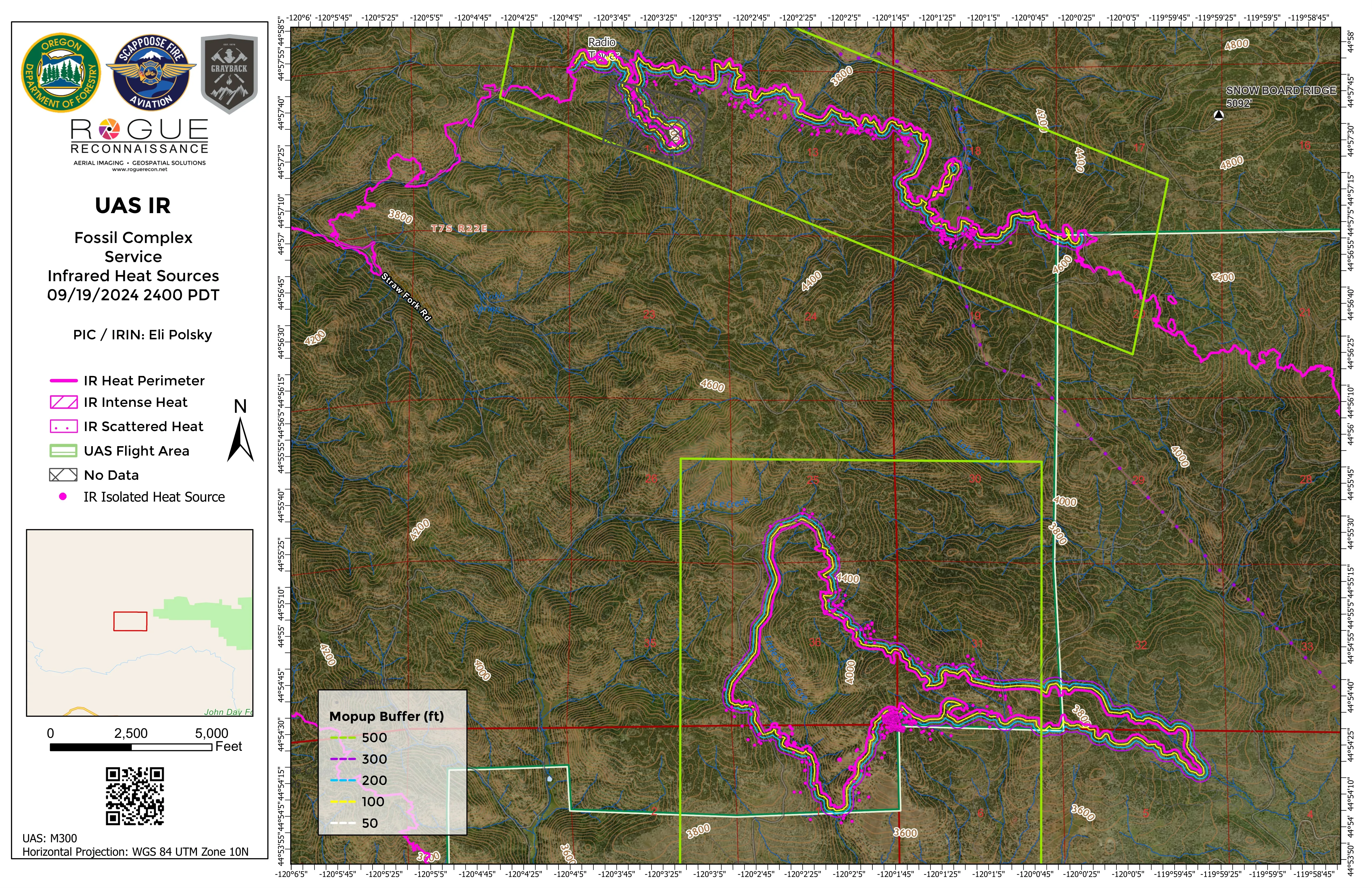 Service Fire heat intensity orthomap, division J donut, September 2024.