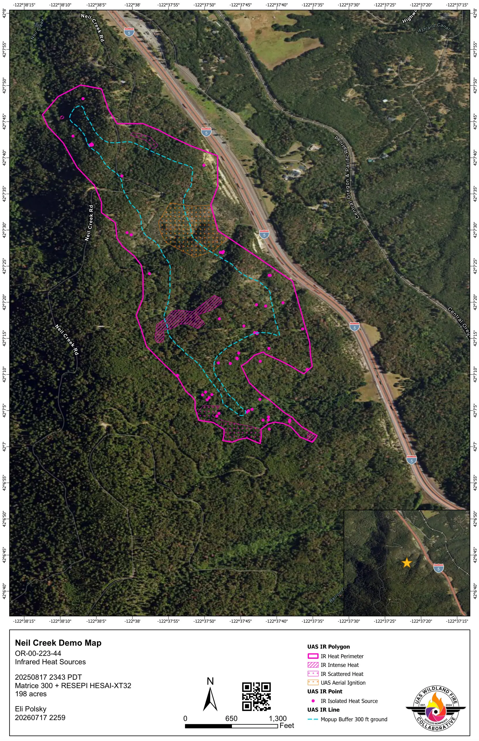 Example aerial infrared map deliverable, 11 by 17.