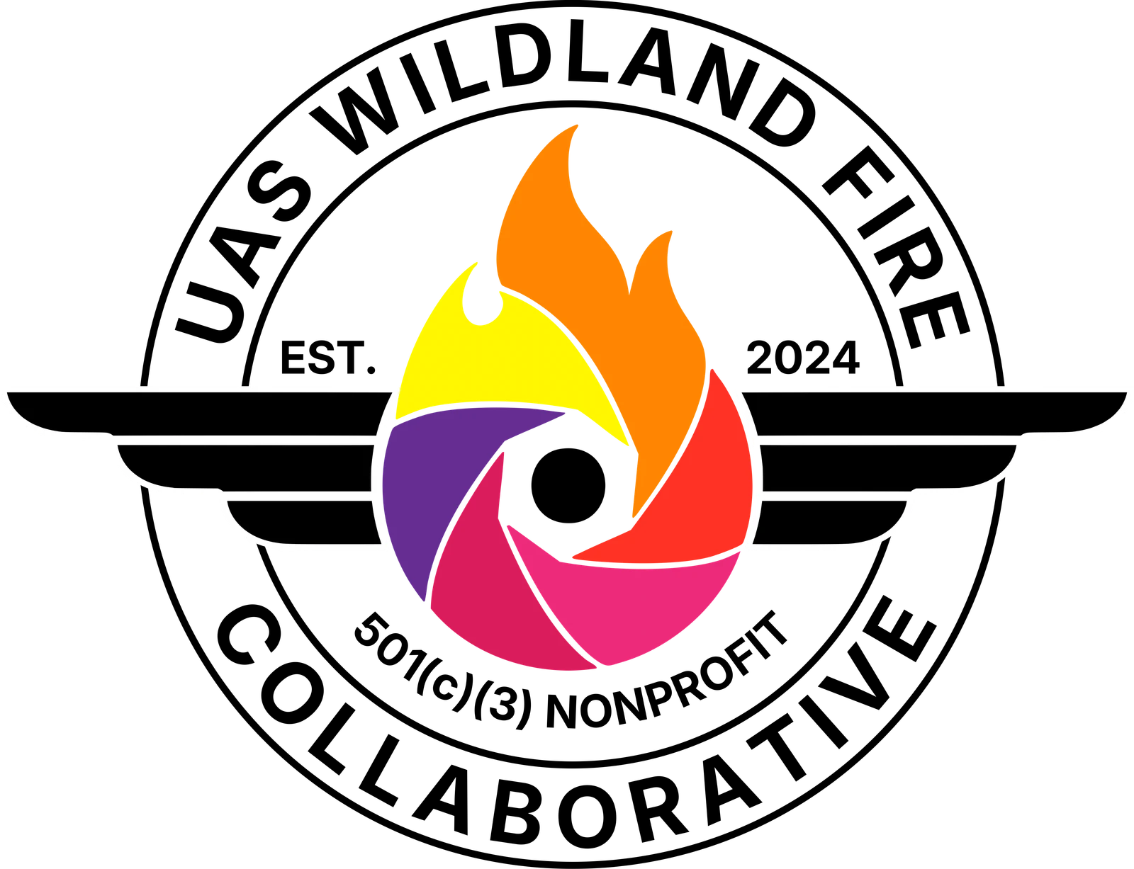 UAS Wildland Fire Collaborative seal, a recognized 501(c)(3) nonprofit, established 2024